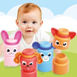 Quercetti Momy Soft Happy Animals - minkštos sensorinės kaladėlės 12 det.