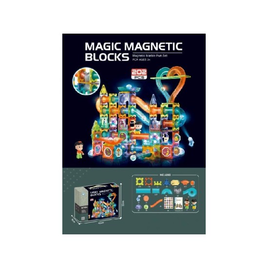 Malplay Magnetinis 3D šviečiantis konstruktorius 202 det. 