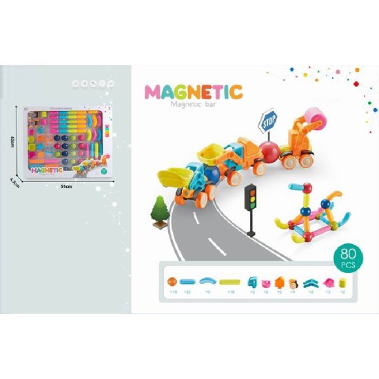 Malplay Magnetinis 3D konstruktorius 80det. 
