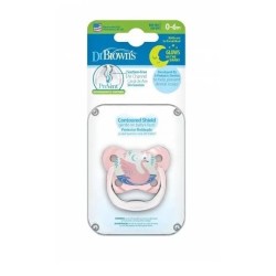DR. BROWN'S tamsoje šviečiantis čiulptukas PreVent BUTTERFLY, rožinis nuo 0-6 mėn., 1 vnt