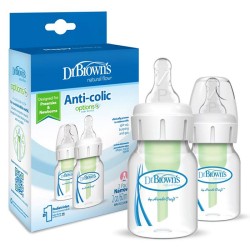 DR.BROWN'S buteliukai Options Narrow (siauru kakl.) 60 ml. 2 vnt (+ žinduk. neišnešiotukams)