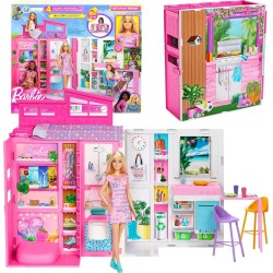 „Barbie" nešiojamas lėlės namas + lėlė