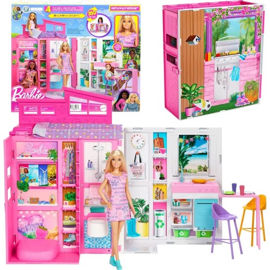  „Barbie" nešiojamas lėlės namas + lėlė
