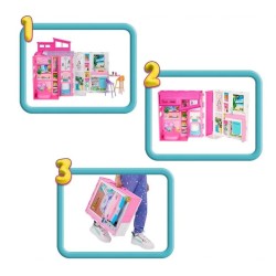  „Barbie" nešiojamas lėlės namas + lėlė