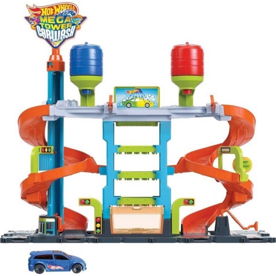 Hot Wheels Mega Tower automobilių plovimo sistema su spalvų keitimo efektu Hot Wheels Mega Tower automobilių plovimo sistema su spalvų keitimo efektu