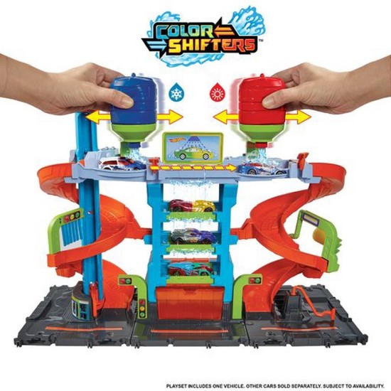 Hot Wheels Mega Tower automobilių plovimo sistema su spalvų keitimo efektu Hot Wheels Mega Tower automobilių plovimo sistema su spalvų keitimo efektu
