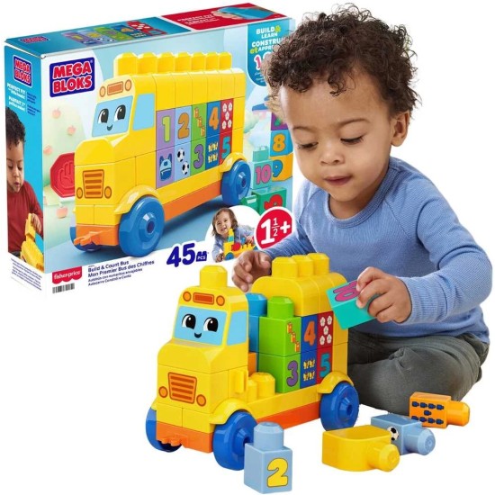 Mega Bloks konstravimo ir skaičiavimo autobusas 45 det. Mega Bloks konstravimo ir skaičiavimo autobusas 45 det.