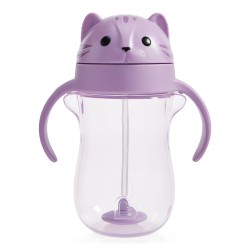 Munchkin Gertuvė su šiaudeliu, 296ml Cat Pink