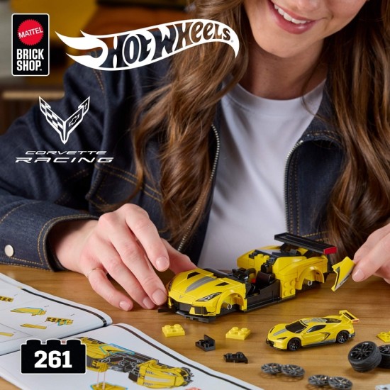 MATTEL BRICK SHOP HOT WHEELS Corvette C8.R konstruktorius