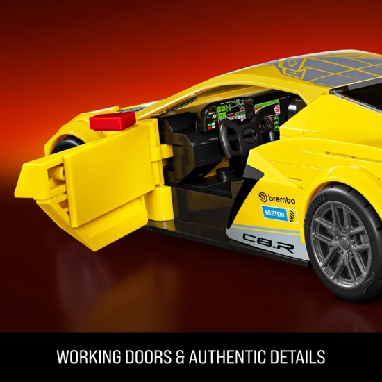 MATTEL BRICK SHOP HOT WHEELS Corvette C8.R konstruktorius