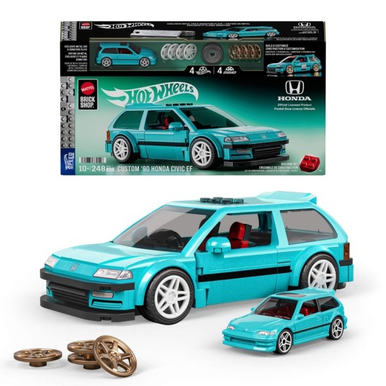 MATTEL BRICK SHOP HOT WHEELS 1:32 Honda Custom ’90 Civic EF konstruktorius