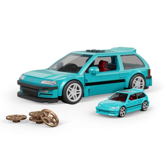 MATTEL BRICK SHOP HOT WHEELS 1:32 Honda Custom ’90 Civic EF konstruktorius