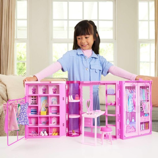 BARBIE svajonių drabužinės rinkinys su šviesiaplauke madinga lėle BARBIE svajonių drabužinės rinkinys su šviesiaplauke madinga lėle