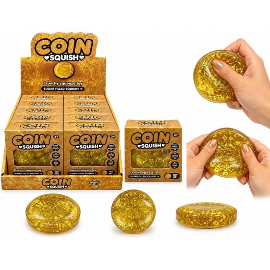 Coin squish antistresinis žaislas slow rising Moneta 8 cm Coin squish antistresinis žaislas slow rising Moneta 8 cm