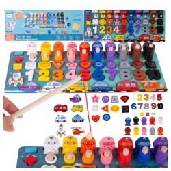 Malplay „Montessori“ medinė dėlionė „Mokomės skaičiuoti“ (6 viename) Malplay „Montessori“ medinė dėlionė „Mokomės skaičiuoti“ (6 viename)