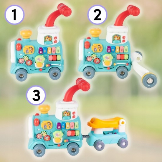 Malplay Daugiafunkcinis stumdukas „5 in 1“ traukinukas su vagonu Malplay Daugiafunkcinis stumdukas „5 in 1“ traukinukas su vagonu