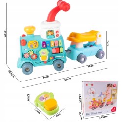 Malplay Daugiafunkcinis stumdukas „5 in 1“ traukinukas su vagonu 