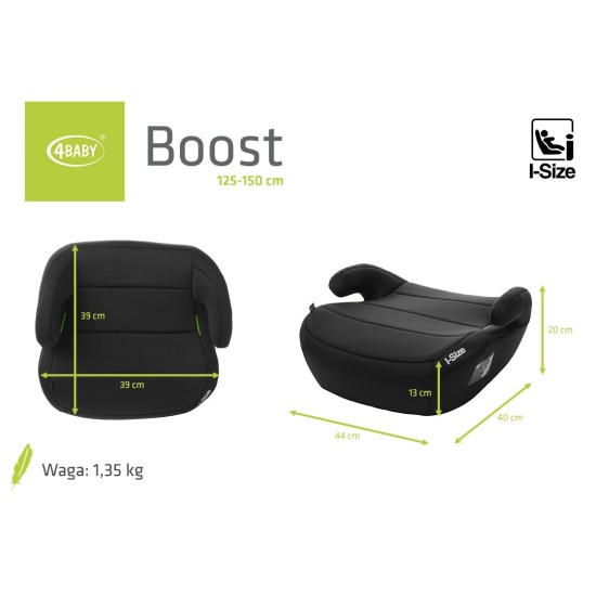 4Baby autokėdutė BOOST 125-150cm juoda I-SIZE 4Baby autokėdutė BOOST 125-150cm juoda I-SIZE