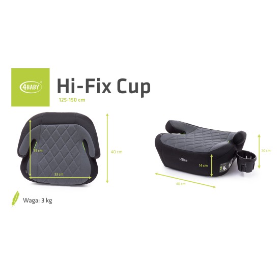 4Baby autokėdutė puodelio laikiklis HI-FIX 40-150CM pilka I-SIZE