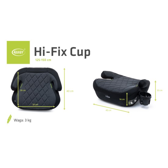 4Baby autokėdutė puodelio laikiklis HI-FIX 40-150CM tamsiai pilka I-SIZE 4Baby autokėdutė puodelio laikiklis HI-FIX 40-150CM tamsiai pilka I-SIZE