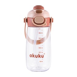 Akuku gertuvė su šiaudeliu 480ml pilkas mocha A0726