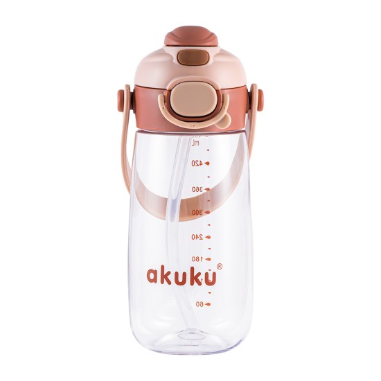 Akuku gertuvė su šiaudeliu 480ml pilkas mocha A0726 Akuku gertuvė su šiaudeliu 480ml pilkas mocha A0726