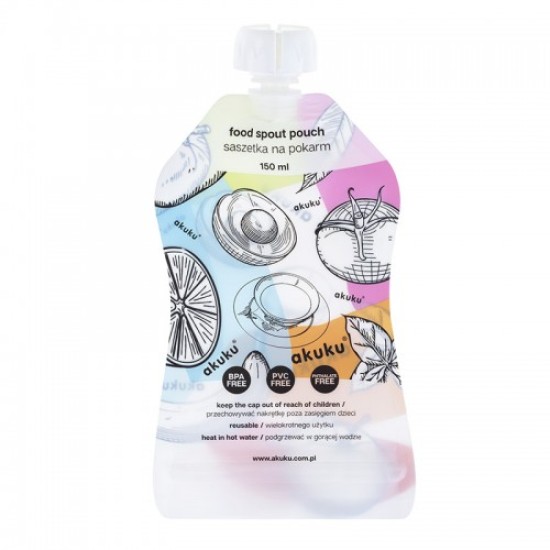 Akuku maišeliai maisteliui daugkartiniai 5 vnt 150ml A0056 Akuku maišeliai maisteliui daugkartiniai 5 vnt 150ml A0056