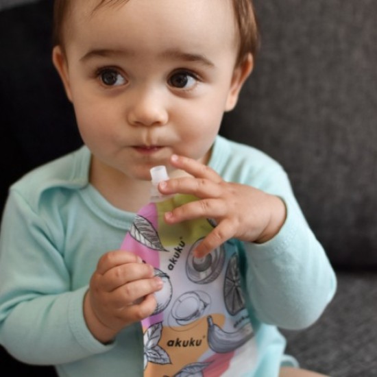 Akuku maišeliai maisteliui daugkartiniai 5 vnt 150ml A0056 Akuku maišeliai maisteliui daugkartiniai 5 vnt 150ml A0056