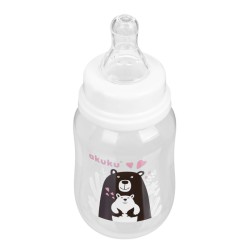 Akuku standartinis buteliukas  125ml nuo 0mėn juoda meška A0004