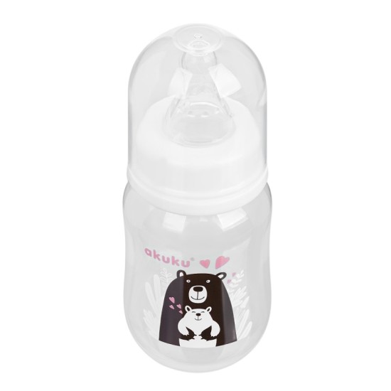 Akuku standartinis buteliukas 125ml nuo 0mėn juoda meška A0004 Akuku standartinis buteliukas 125ml nuo 0mėn juoda meška A0004