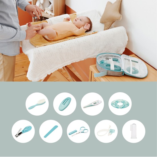 Babymoov kūdikio priežiūros rinkinys 9 aksesuarai Aqua A032002 Babymoov kūdikio priežiūros rinkinys 9 aksesuarai Aqua A032002