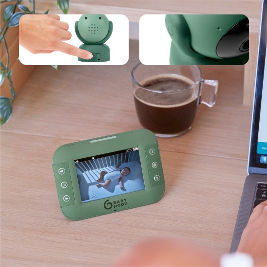 Babymoov mobili video auklė kūdikiui sukasi pasikreipia 3,2’’ YOO Twist A014425