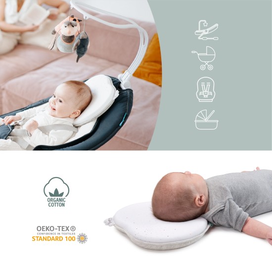 Babymoov pagalvė kūdikiui širdelė Lovenest pilka balta A050231 Babymoov pagalvė kūdikiui širdelė Lovenest pilka balta A050231