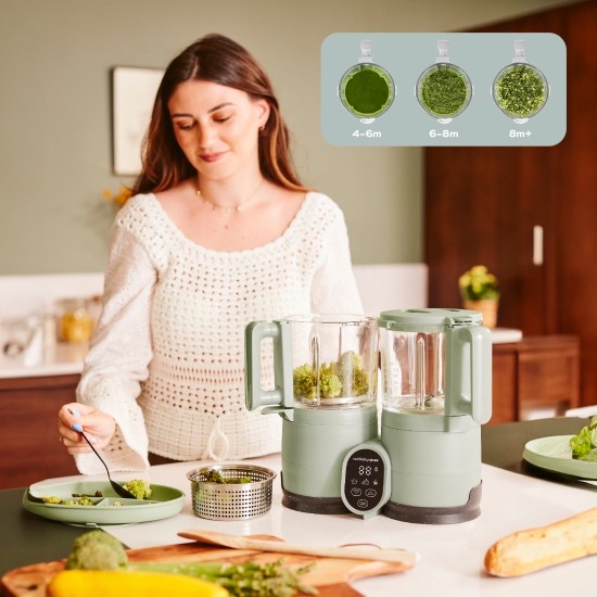 Babymoov trintuvas garintuvas Nutribaby stiklinis žalias A001138 Babymoov trintuvas garintuvas Nutribaby stiklinis žalias A001138