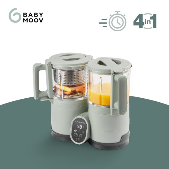 Babymoov trintuvas garintuvas Nutribaby stiklinis žalias A001138 Babymoov trintuvas garintuvas Nutribaby stiklinis žalias A001138