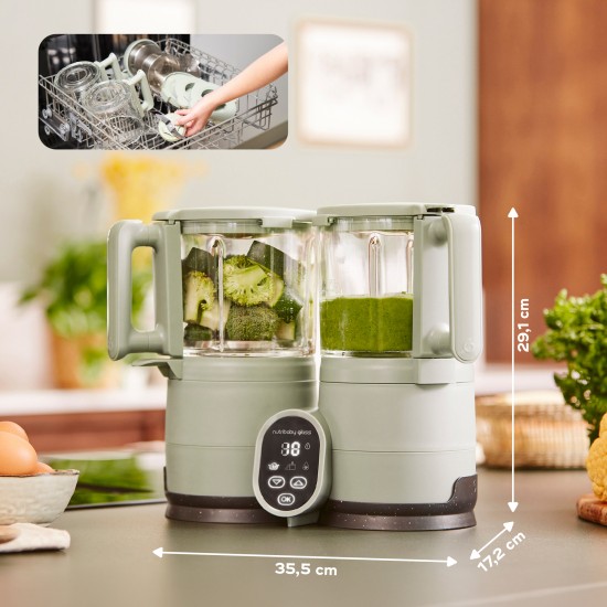 Babymoov trintuvas garintuvas Nutribaby stiklinis žalias A001138 Babymoov trintuvas garintuvas Nutribaby stiklinis žalias A001138