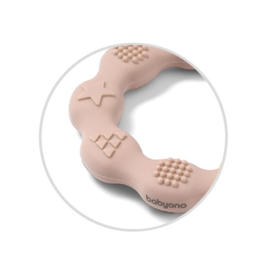 Babyono kramtukas silikoninis žiedas kreminis 825/04 Babyono kramtukas silikoninis žiedas kreminis 825/04