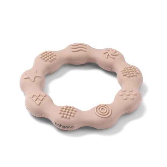 Babyono kramtukas silikoninis žiedas kreminis 825/04 Babyono kramtukas silikoninis žiedas kreminis 825/04