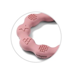 BabyOno kramtukas silikoninis žiedas rožinis 825/02