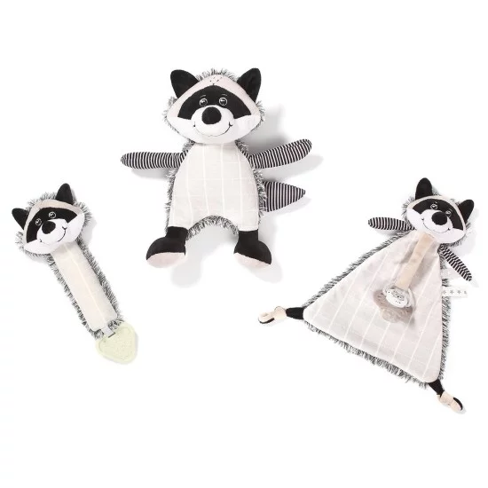 BabyOno minkštas žaislas - migdukas su čiulptuko laikikliu, RACOON ROCKY, 747 BabyOno minkštas žaislas - migdukas su čiulptuko laikikliu, RACOON ROCKY, 747