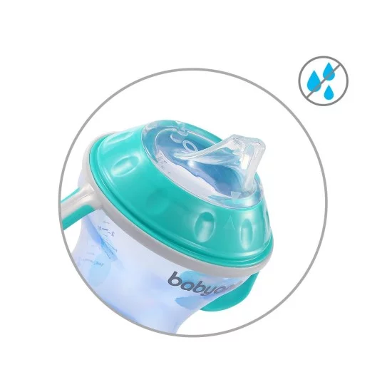BabyOno neišsiliejantis puodelis minkštu snapeliu NATURAL NURSING, mėlynas, 180 ml, 1456/01 BabyOno neišsiliejantis puodelis minkštu snapeliu NATURAL NURSING, mėlynas, 180 ml, 1456/01
