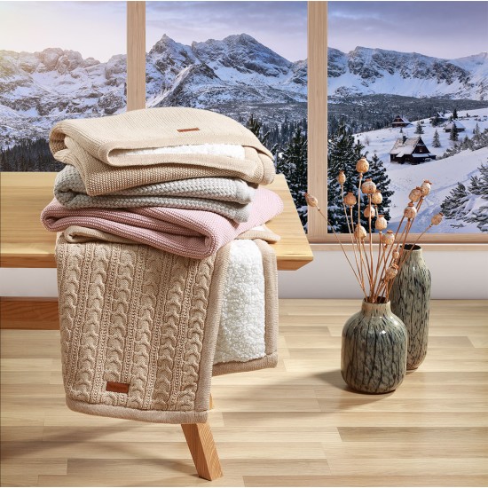 Babyono pledas medvilninis su flisu eglutė kreminis 1657