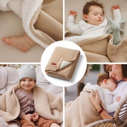Babyono pledas medvilninis su flisu kreminis 1659/02