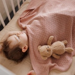 Babyono pledas megztas bambukinis rožinis 1673/01