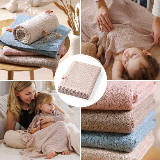Babyono pledas megztas bambukinis rudas 1673/03