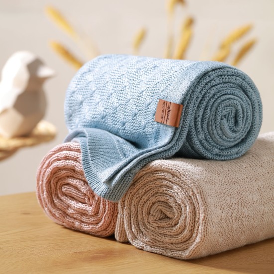 Babyono pledas megztas bambukinis rudas 1673/03