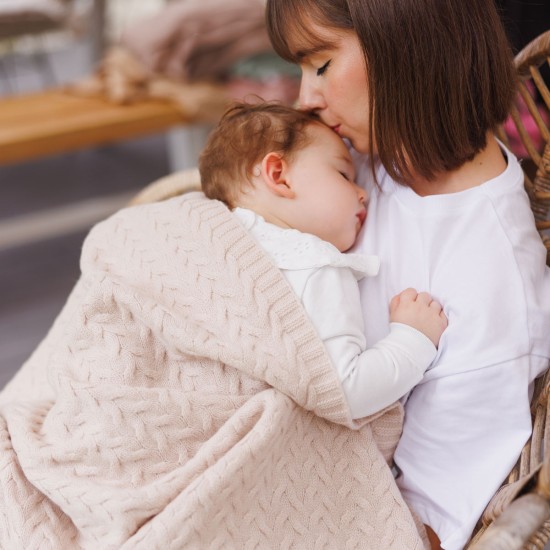 Babyono pledas merino vilnos šviesiai kreminis 1648/01