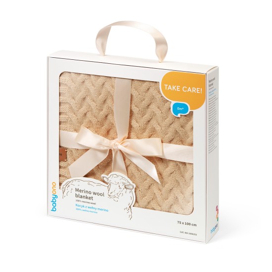Babyono pledas merino vilnos tamsiai kreminis 1648/02