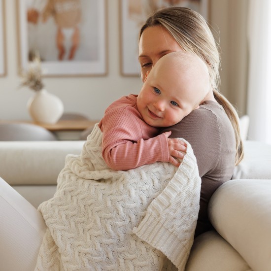 Babyono pledas merino vilnos šviesiai Baltas 1648/03