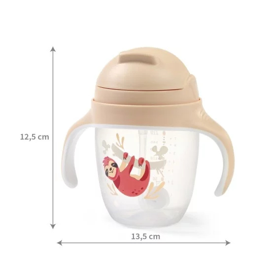 Babyono puodelis su šiaudeliu rudas 1464/04 Babyono puodelis su šiaudeliu rudas 1464/04